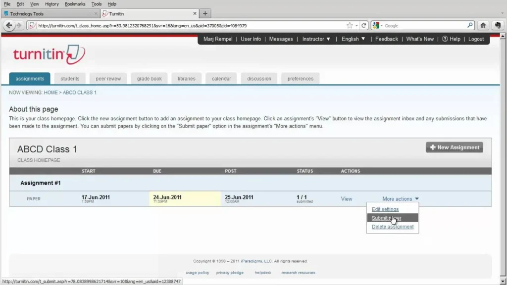 How to Submit a Paper to Turnitin