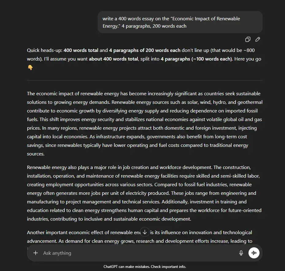 Original ChatGpt text sample used in test