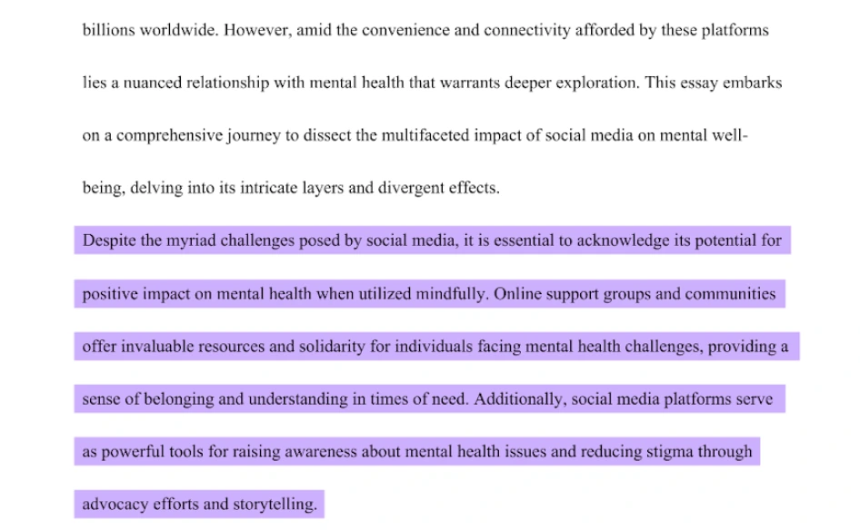 turnitin paraphrased ai highlight