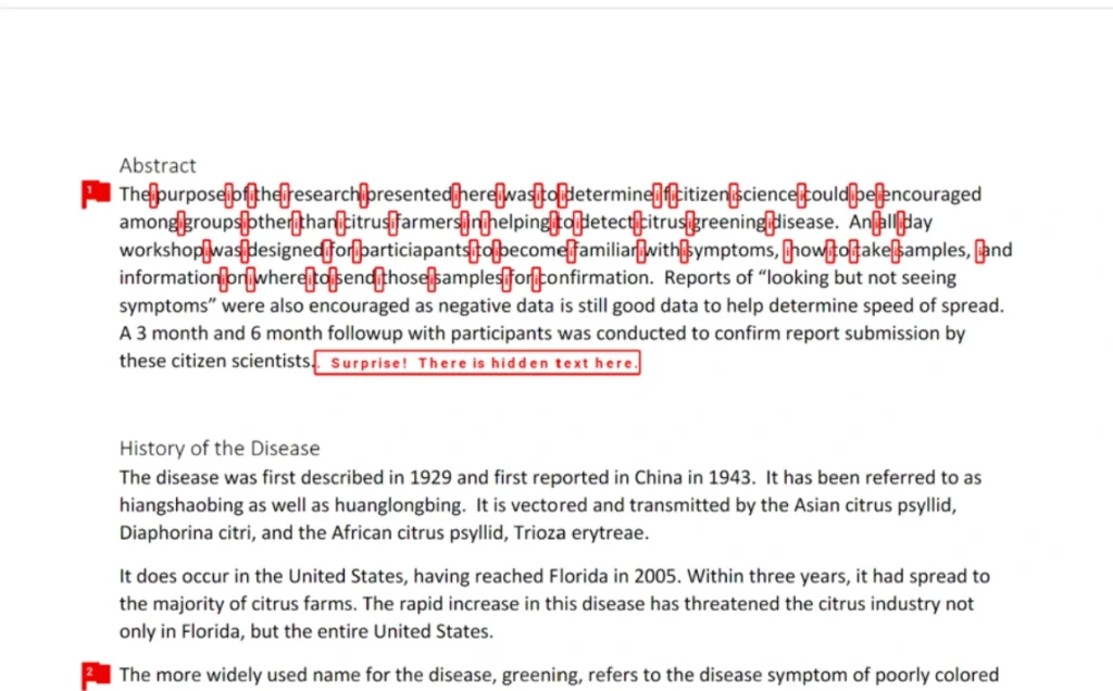 sample flagged text in Turnitin integrity flag