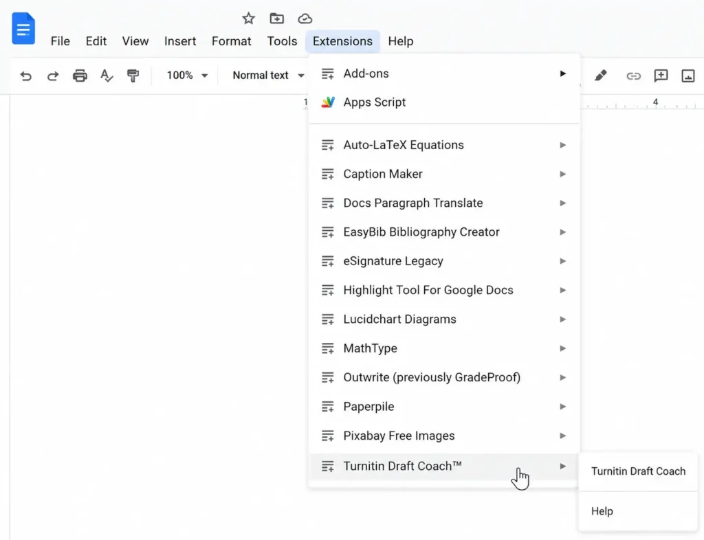 Turnitin Draft Coach in Google Docs