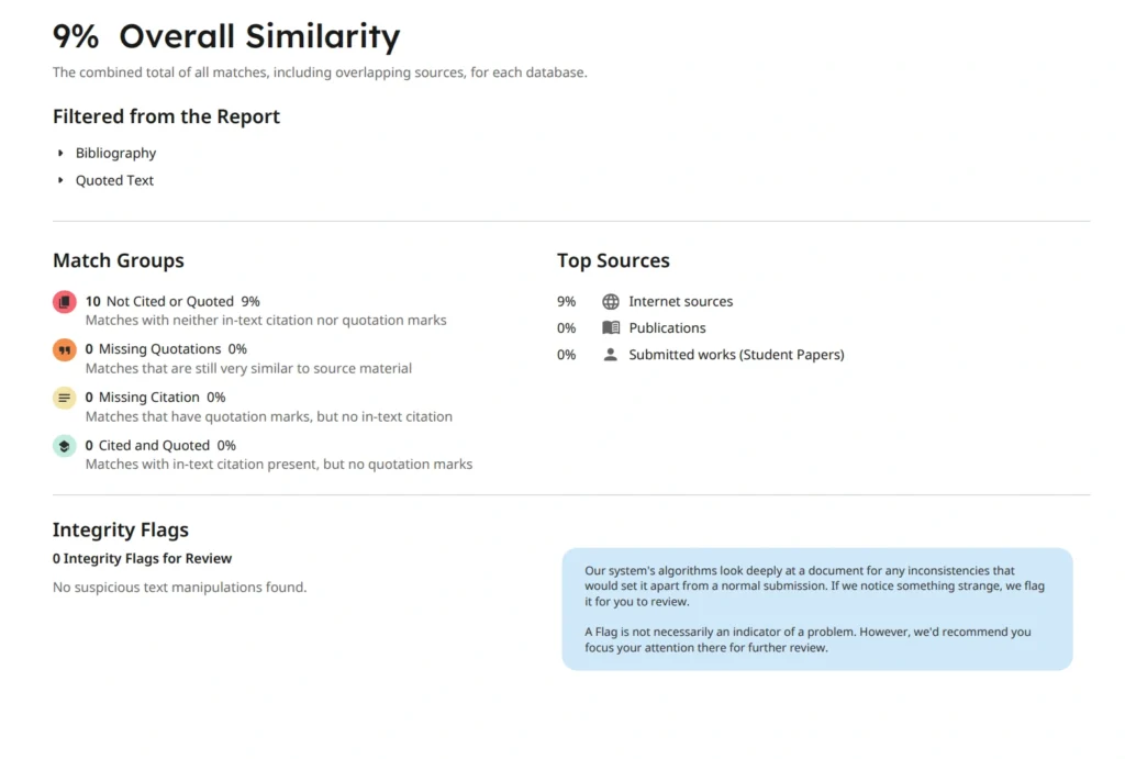 enhanced similarity report match groups